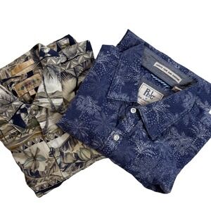 Lot of 2 Mens Tropical Shirts Campia Moda Rayon & Rebel James Charli Cotton M